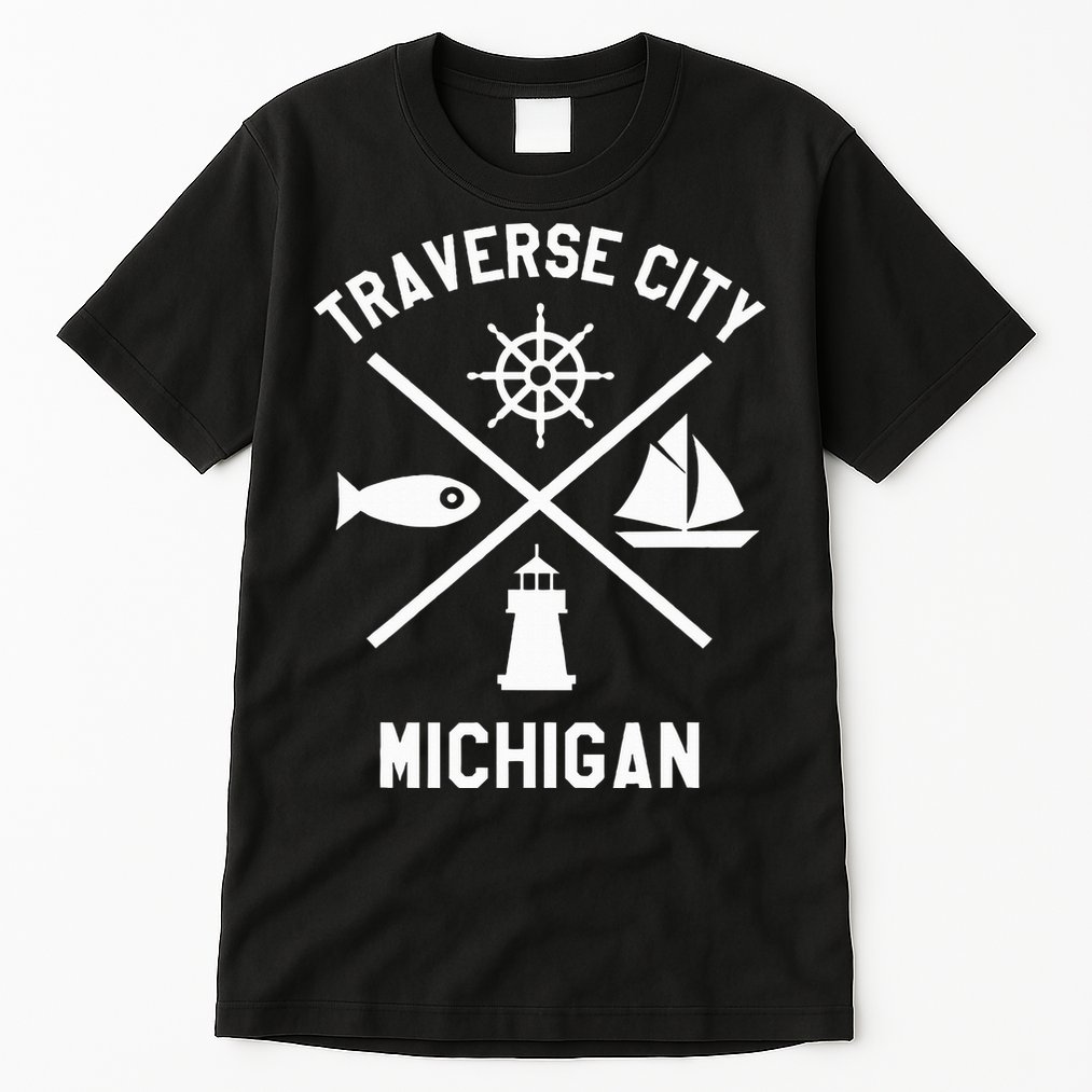 Traverse City Northern Michigan Sailing Boating Tall T-Shirt