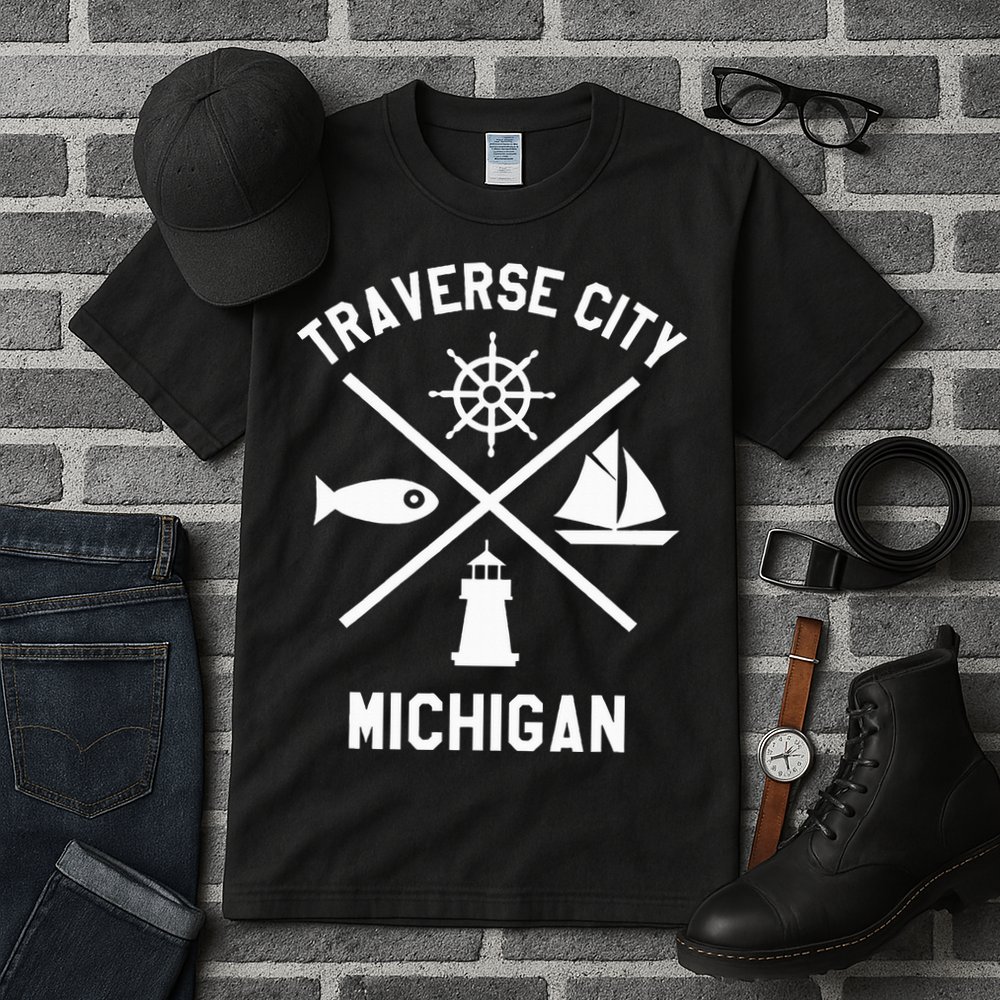 Traverse City Northern Michigan Sailing Boating Tall T-Shirt