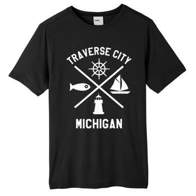 Traverse City Northern Michigan Sailing Boating Tall Fusion ChromaSoft Performance T-Shirt