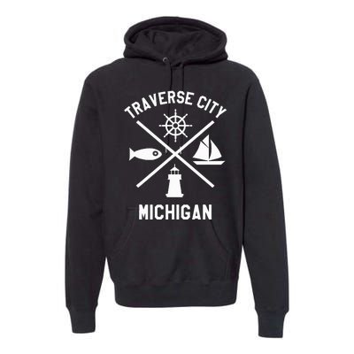 Traverse City Northern Michigan Sailing Boating Premium Hoodie