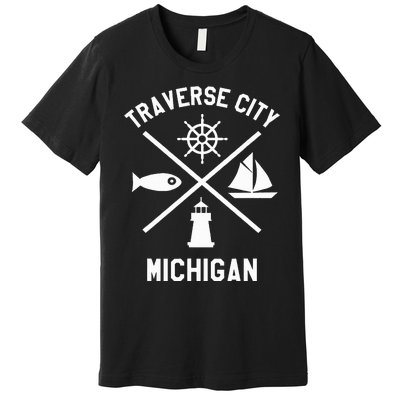 Traverse City Northern Michigan Sailing Boating Premium T-Shirt