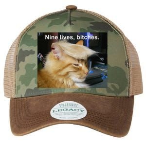 Trump Cat Nine Lives Bitches Legacy Tie Dye Trucker Hat