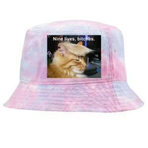 Trump Cat Nine Lives Bitches Tie-Dyed Bucket Hat