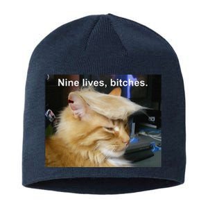 Trump Cat Nine Lives Bitches Sustainable Beanie