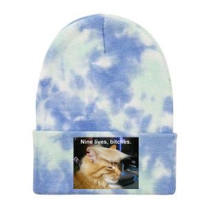 Trump Cat Nine Lives Bitches Tie Dye 12in Knit Beanie