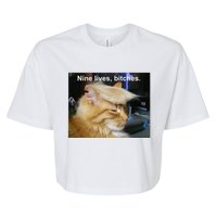 Trump Cat Nine Lives Bitches Bella+Canvas Jersey Crop Tee