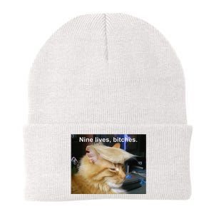 Trump Cat Nine Lives Bitches Knit Cap Winter Beanie