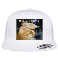 Trump Cat Nine Lives Bitches Flat Bill Trucker Hat