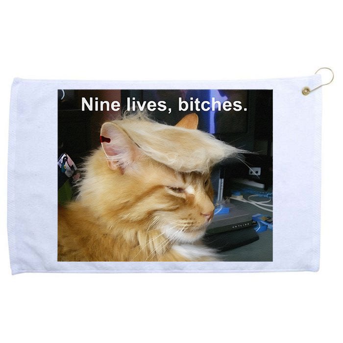 Trump Cat Nine Lives Bitches Grommeted Golf Towel