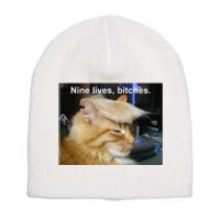 Trump Cat Nine Lives Bitches Short Acrylic Beanie