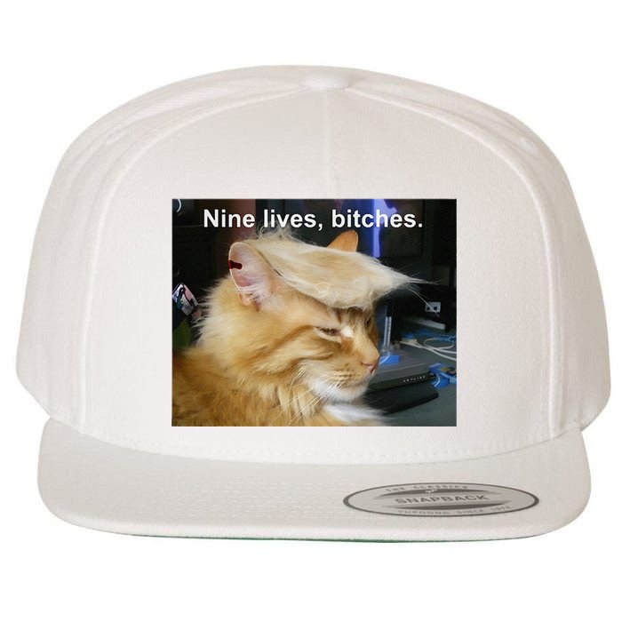 Trump Cat Nine Lives Bitches Wool Snapback Cap