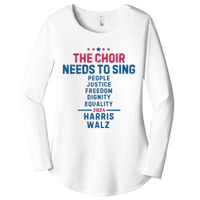 The Choir Needs To Sing Harris Walz Women's Perfect Tri Tunic Long Sleeve Shirt