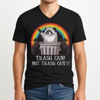 Trash Can Not Trash CanT Funny Raccoon Trash Panda V-Neck T-Shirt