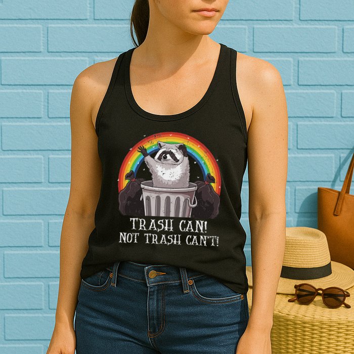 Trash Can Not Trash CanT Funny Raccoon Trash Panda Womens Tank Top