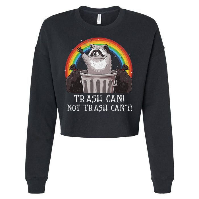 Trash Can Not Trash CanT Funny Raccoon Trash Panda Cropped Pullover Crew