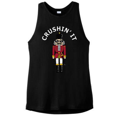 Trendy Christmas Nutcracker Crushin It Ladies PosiCharge Tri-Blend Wicking Tank