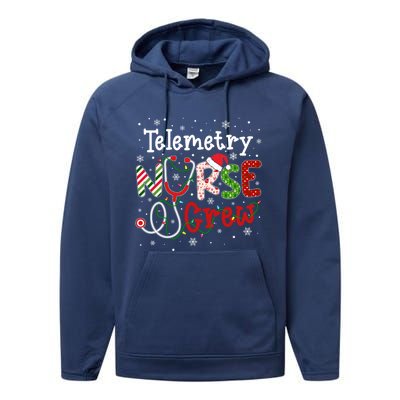 Telemetry Christmas Nurse Crew Nursing Christmas Pattern Great Gift Performance Fleece Hoodie