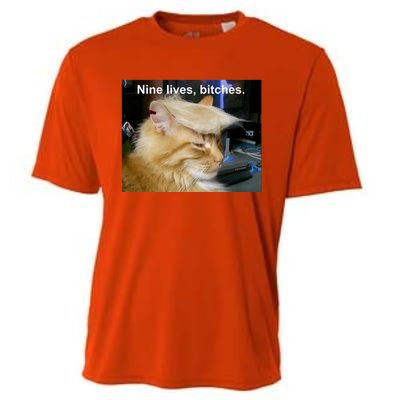 Trump Cat Nine Lives Bitches Cooling Performance Crew T-Shirt