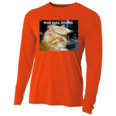 Trump Cat Nine Lives Bitches Cooling Performance Long Sleeve Crew