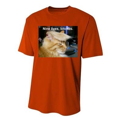 Trump Cat Nine Lives Bitches Performance Sprint T-Shirt