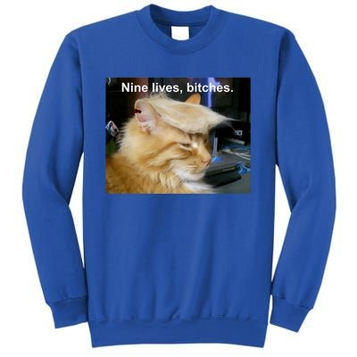 Trump Cat Nine Lives Bitches Sweatshirt