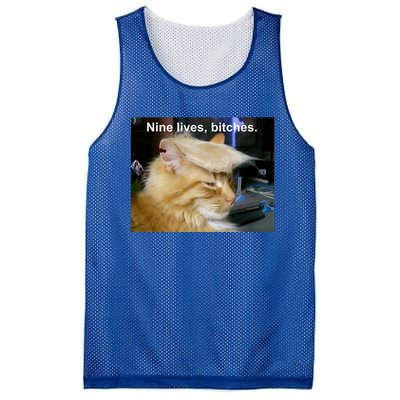 Trump Cat Nine Lives Bitches Mesh Reversible Basketball Jersey Tank