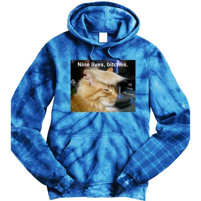 Trump Cat Nine Lives Bitches Tie Dye Hoodie