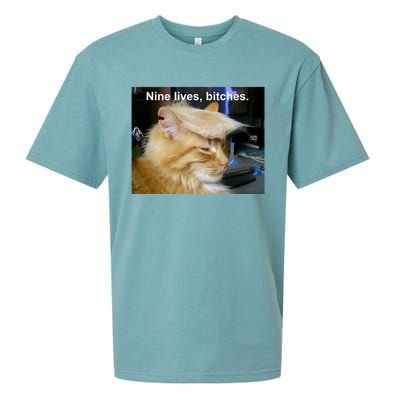 Trump Cat Nine Lives Bitches Sueded Cloud Jersey T-Shirt