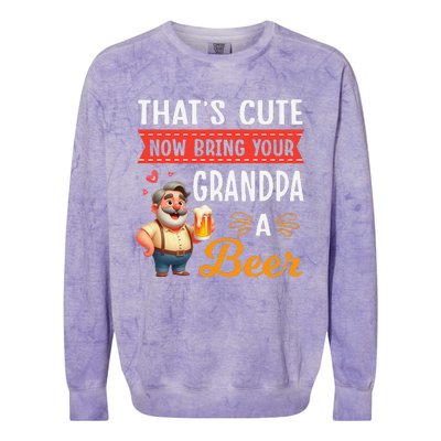 ThatS Cute Now Bring Your Grandpa A Beer Drinker Drunk Love Colorblast Crewneck Sweatshirt