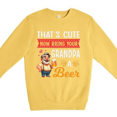 ThatS Cute Now Bring Your Grandpa A Beer Drinker Drunk Love Premium Crewneck Sweatshirt