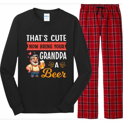 ThatS Cute Now Bring Your Grandpa A Beer Drinker Drunk Love Long Sleeve Pajama Set