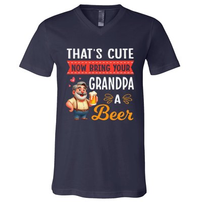 ThatS Cute Now Bring Your Grandpa A Beer Drinker Drunk Love V-Neck T-Shirt