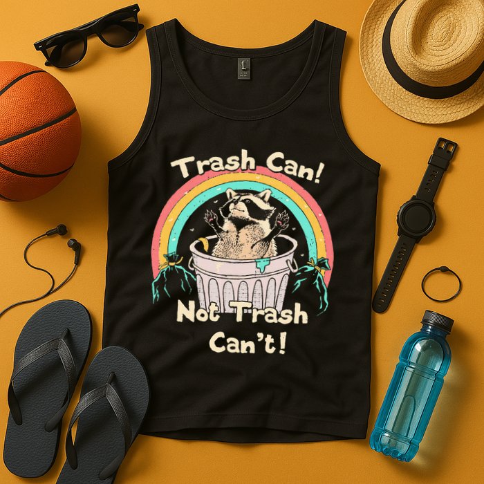 Trash Can Not Trash CanT Funny Raccoon Tank Top