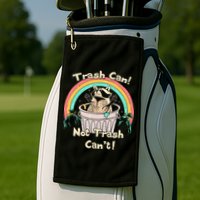 Trash Can Not Trash CanT Funny Raccoon Golf Towel