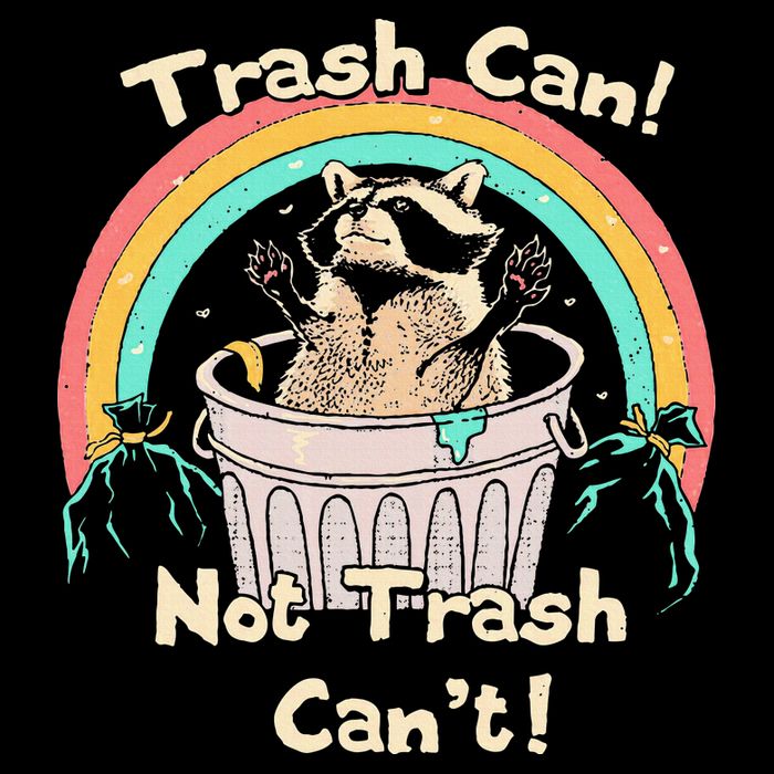 Trash Can Not Trash CanT Funny Raccoon Toddler T-Shirt