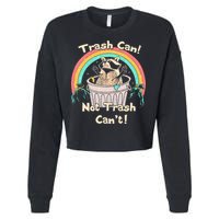 Trash Can Not Trash CanT Funny Raccoon Cropped Pullover Crew