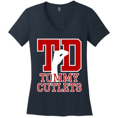 Tommy Cutlets Ny Italian Hand Gesture Women's V-Neck T-Shirt