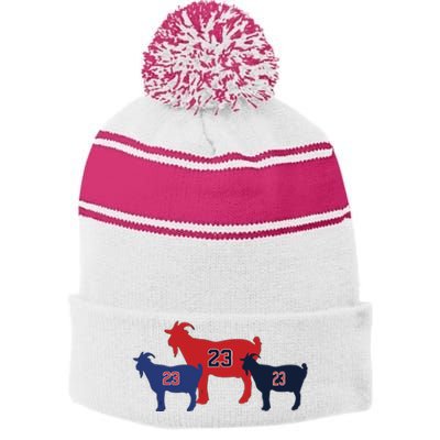 The Chicagoats New Stripe Pom Pom Beanie