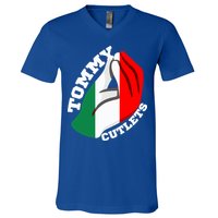 Tommy Cutlets New York Italian Flag Football V-Neck T-Shirt