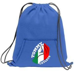 Tommy Cutlets New York Italian Flag Football Sweatshirt Cinch Pack Bag