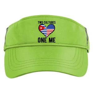 Two Cultures One Me Cuban American Heart Flag Adult Drive Performance Visor