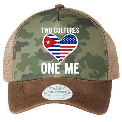 Two Cultures One Me Cuban American Heart Flag Legacy Tie Dye Trucker Hat