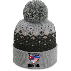 Two Cultures One Me Cuban American Heart Flag The Baniff Cuffed Pom Beanie