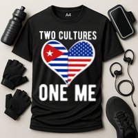 Two Cultures One Me Cuban American Heart Flag Performance Shirt