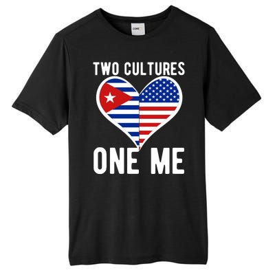 Two Cultures One Me Cuban American Heart Flag Tall Fusion ChromaSoft Performance T-Shirt