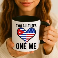 Two Cultures One Me Cuban American Heart Flag Mug