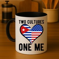Two Cultures One Me Cuban American Heart Flag Mug