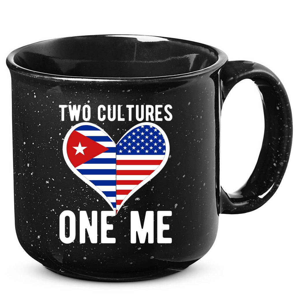 Two Cultures One Me Cuban American Heart Flag 15oz Campfire Ceramic Mug