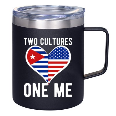 Two Cultures One Me Cuban American Heart Flag 12oz Stainless Steel Coffee Mug