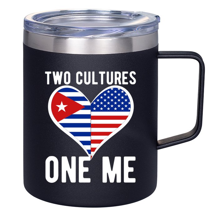 Two Cultures One Me Cuban American Heart Flag 12oz Stainless Steel Coffee Mug